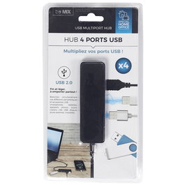 Be Mix USB con 4 Puertos Hub Diseño Fino y Ligero Ideal para Viajes