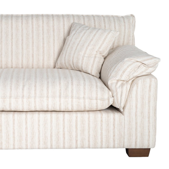 Sofá 4 Plazas Rayas Crema Tejido 282 X 101 X 71 cm