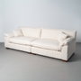 Sofá 4 Plazas Rayas Crema Tejido 282 X 101 X 71 cm