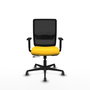 PIQUERAS Y CRESPO Silla de oficina Haches con mecanismo Sincro/Traslack, Amarillo y Negro