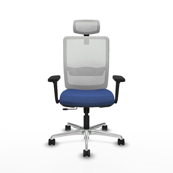 PIQUERAS Y CRESPO Silla de oficina Haches Azul marino y Blanco