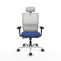PIQUERAS Y CRESPO Silla de oficina Haches Azul marino y Blanco