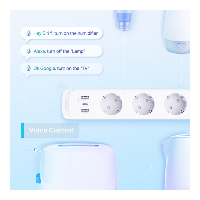 TP-Link Tapo P300 Regleta Inteligente con 3 Salidas AC y USB Blanco TP-Link Tapo P300 Regleta Inteligente con 3 Salidas AC y USB Blanco