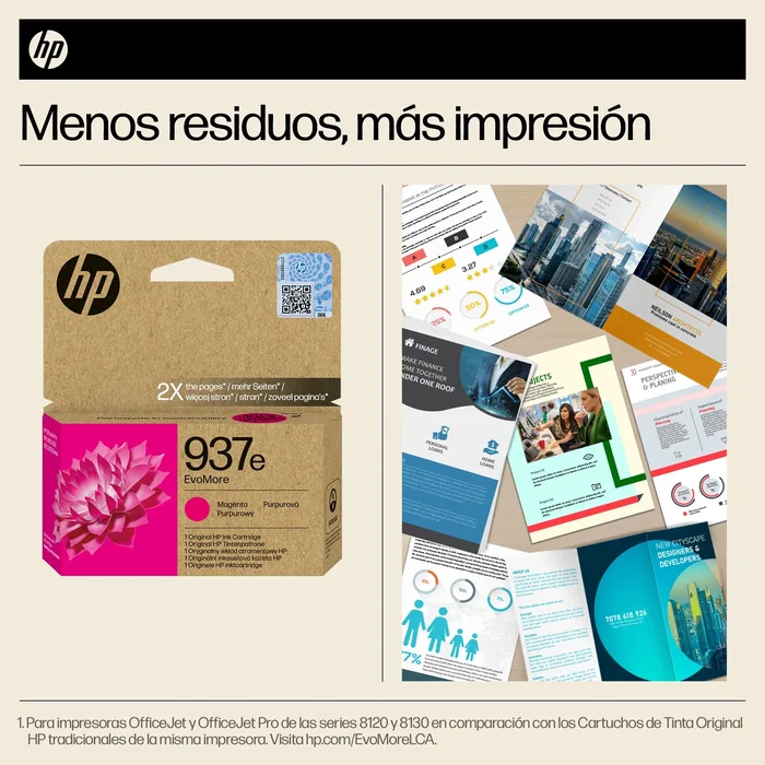 HP 937e EvoMore Cartucho de Tinta Magenta
