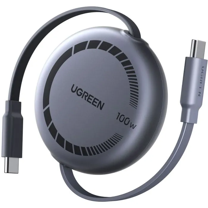 Ugreen Cable Retráctil USB-C a USB-C PD de 100W, 1m