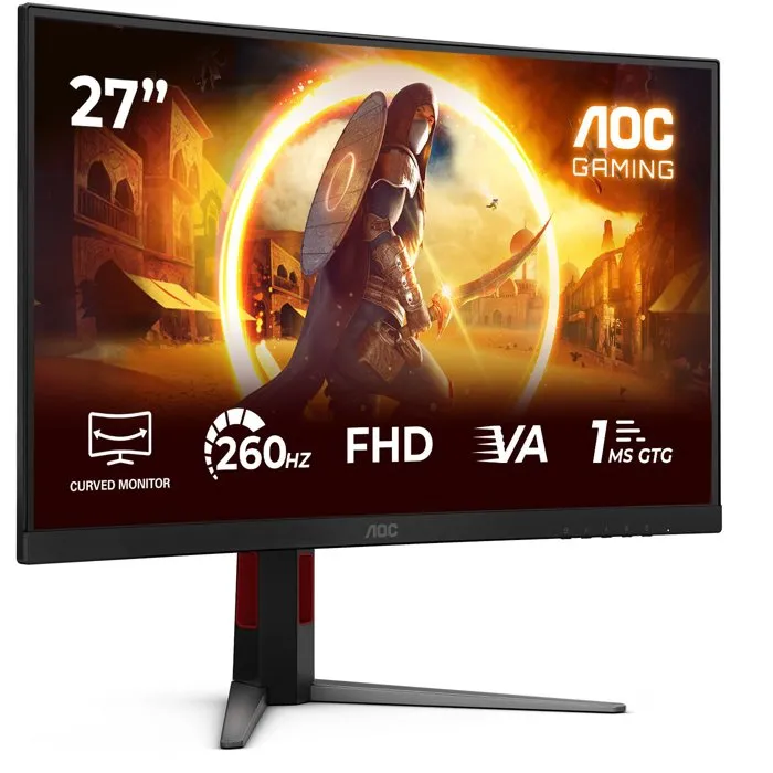 AOC C27G4Z2 - Monitor Curvo Gaming 27 Pulgadas Full HD, 260 Hz, Panel VA, Tiempo de Respuesta 0.3 ms