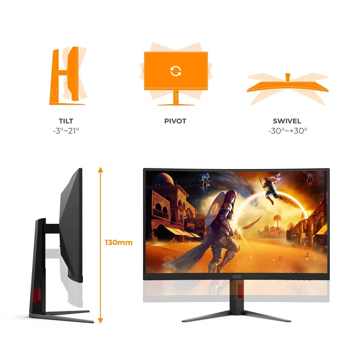 AOC C27G4Z2 Monitor Gaming Curvo 27 pulg. Full HD 260 Hz Fast VA AOC C27G4Z2 Monitor Gaming Curvo 27 pulg. Full HD 260 Hz Fast VA