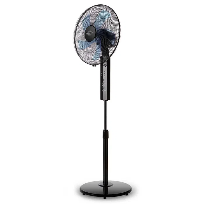 Orbegozo SF 0244 - Ventilador de Pie, 5 Aspas 40cm, 3 Velocidades, 55W, Temporizador 7.5h, Mando a Distancia, Oscilación 90°, Color Negro/Azul