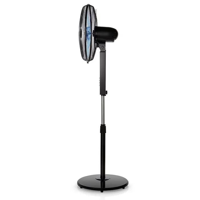 Orbegozo SF 0244 - Ventilador de Pie, 5 Aspas 40cm, 3 Velocidades, 55W, Temporizador 7.5h, Mando a Distancia, Oscilación 90°, Color Negro/Azul