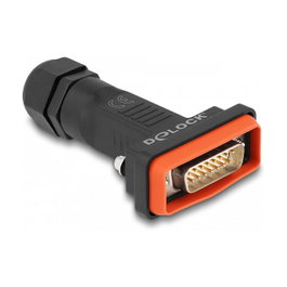 DeLOCK Conector D-Sub 15 pines macho con carcasa IP67 resistente al agua