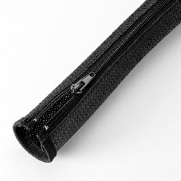 Vivolink Manga Expandible Negra Organizador de Cables con Cremallera 12mm 4.8m para Mesa y Oficina