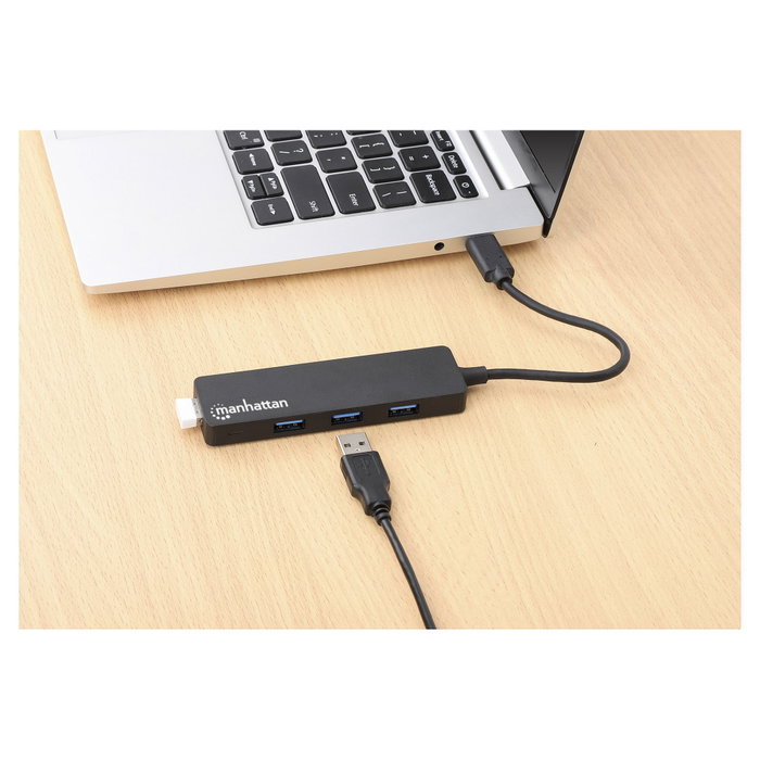 Manhattan Hub USB-C a 4 puertos USB-A 3.2 Gen 1 de 5 Gbps