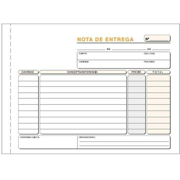 LOAN Paquete de 10 Talonarios de Entregas 1/4 Duplicado Autocopiante