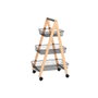 DKD Home Decor Frutero con Carro de Pino y Acero Negro y Natural 48x32x79 cm de alto