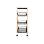 DKD Home Decor Frutero con Carro de Pino y Acero Negro y Natural 48x32x79 cm de alto