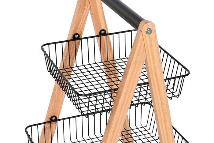 DKD Home Decor Frutero Loft Negro Natural 32 x 48 x 79 cm Acero Pino DKD Home Decor Frutero Loft Negro Natural 32 x 48 x 79 cm Acero Pino