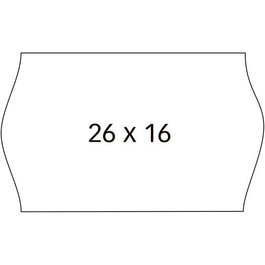 Apli Etiquetas para Etiquetadora de Precios 26x16 mm C-Sinusoidal Blanco 6 Rollos de 1000 Unidades