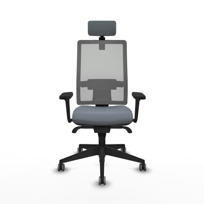 PIQUERAS Y CRESPO Silla de oficina Horna con mecanismo Sincro y Brazos 3D Gris