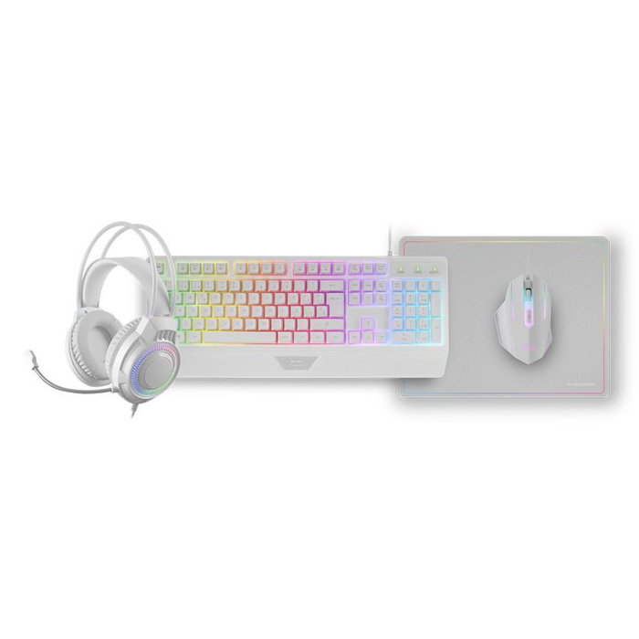 Mars gaming Kit MCP124PROWES Blanco - Pack Gaming 4 en 1 Teclado Ratón Auriculares Alfombrilla RGB Mars gaming Kit MCP124PROWES Blanco - Pack Gaming 4 en 1 Teclado Ratón Auriculares Alfombrilla RGB