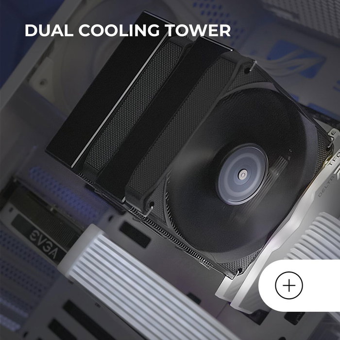 Mars Gaming MCPU-XU6 Disipador de CPU Doble Torre Negro 350W TDP