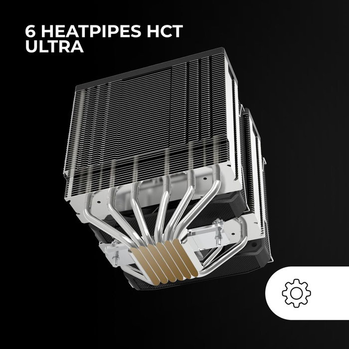 Mars Gaming MCPU-XU6 Disipador de CPU Doble Torre Negro 350W TDP