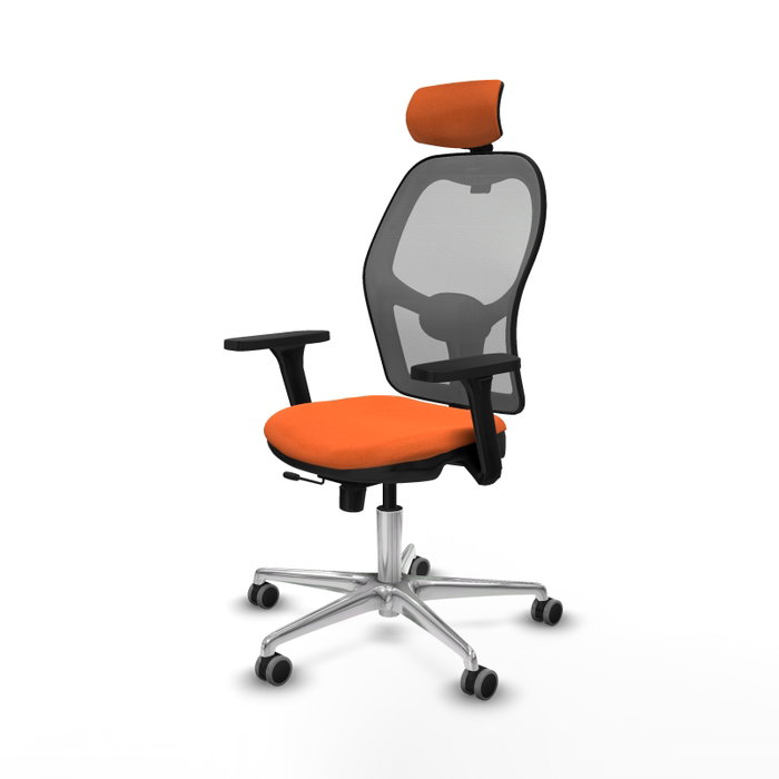 PIQUERAS Y CRESPO Silla de oficina Jorquera con mecanismo Sincro/Traslack, Naranja y Gris