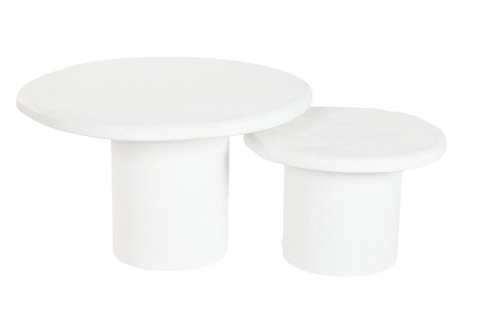 DKD Home Decor Mesa Centro Set de 2 Piezas 75 x 75 x 35 cm Madera Reciclada Mango