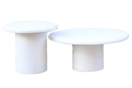 DKD Home Decor Mesa Centro Set de 2 Piezas 75 x 75 x 35 cm Madera Reciclada Mango