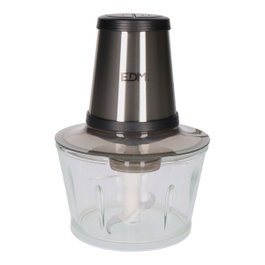 Edm Picadora de acero inoxidable 350 W 1,8 l con vaso de cristal