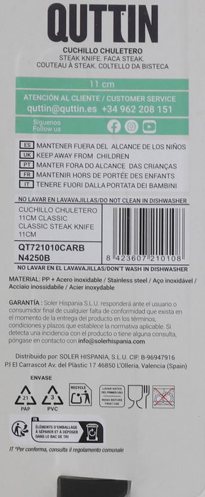 Quttin Cuchillo Chuletero 11C "New Classic" 27.5 cm (12 Unidades)