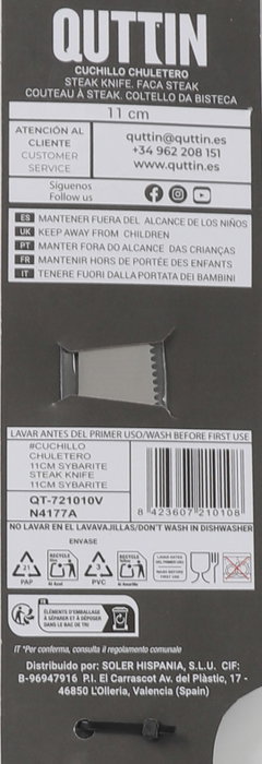 Quttin Cuchillo Chuletero New Classic 11c