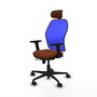 PIQUERAS Y CRESPO Silla de oficina Jorquera con mecanismo Sincro/Traslack Marrón y Azul