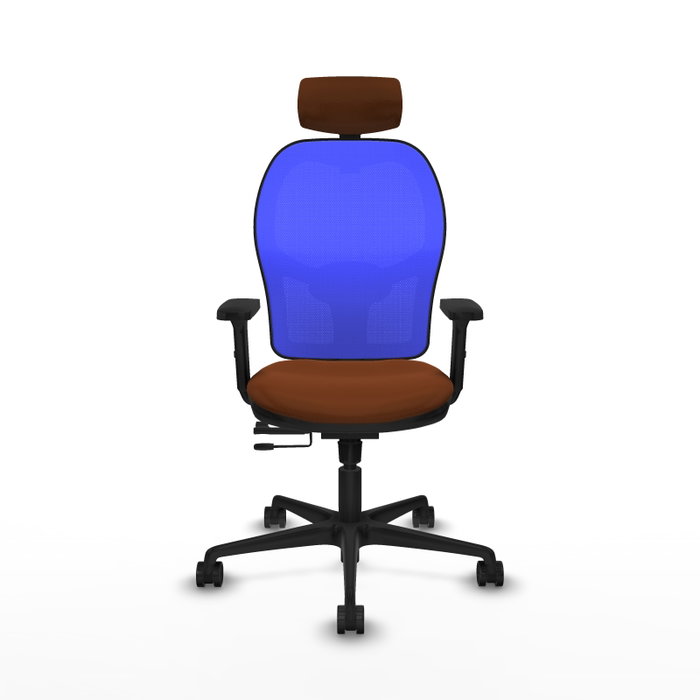 PIQUERAS Y CRESPO Silla de oficina Jorquera con mecanismo Sincro/Traslack Marrón y Azul
