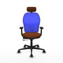 PIQUERAS Y CRESPO Silla de oficina Jorquera con mecanismo Sincro/Traslack Marrón y Azul