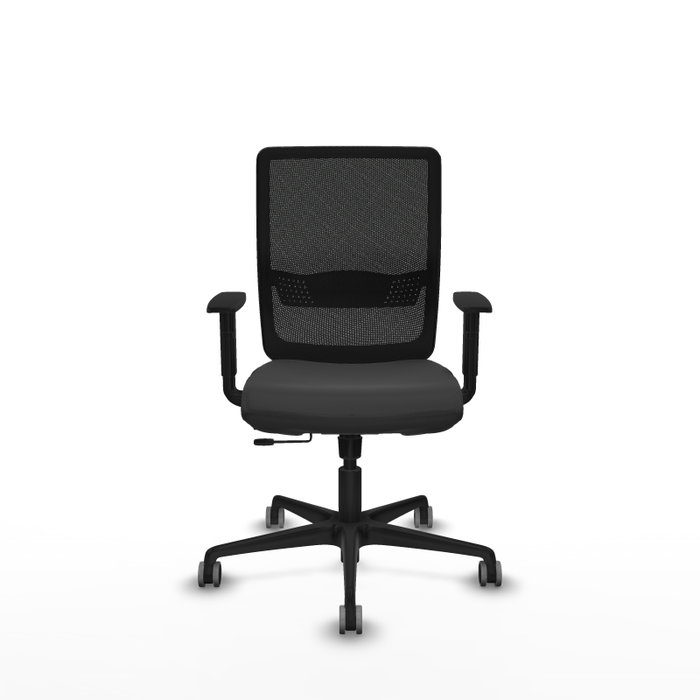 PIQUERAS Y CRESPO Silla de oficina Haches Gris oscuro con respaldo de malla Negro
