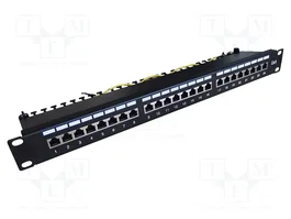 DIGITUS Patch Panel Cat 6 de 24 puertos RJ45, apantallado, 19 pulgadas