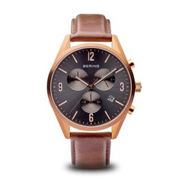 Bering Reloj 10542-562 con Caja Rosa y Correa de Cuero Marrón