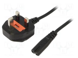 SUNNY Cable de alimentación H03VVH2-F con enchufe BS 1363 (G) e IEC C7 hembra