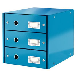 Leitz Fichero de cajones de sobremesa Clic & Store 3 cajones azul