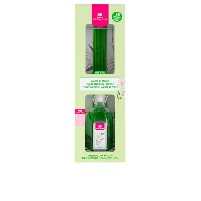 Mikado Ambientador Líquido 0% Alcohol #dama de noche - Aroma Floral Fresco, Difusión Intensa 8 semanas, 180 ml