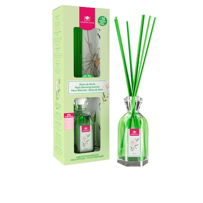 Mikado Ambientador Líquido 0% Alcohol #dama de noche - Aroma Floral Fresco, Difusión Intensa 8 semanas, 180 ml