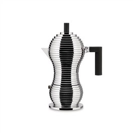 Alessi MDL02/6 B Cafetera Pulcina 6 Tazas Aluminio Fundido Negra Diseñada por Michele de Lucchi