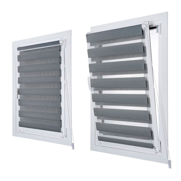 Cintacor - Stor Planet Estor Enrollable Clip & Fix Noche & Día Plata 120 x 180 cm