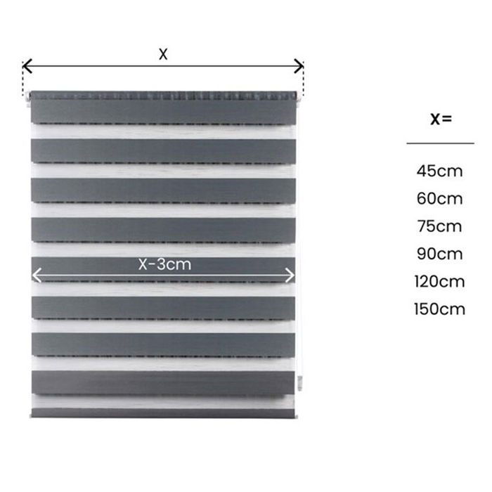 Cintacor - Stor Planet Estor Enrollable Clip & Fix Noche & Día Plata 120 x 180 cm