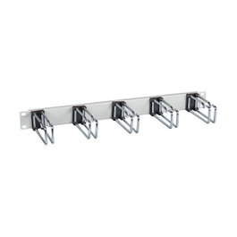 EFB Elektronik 699982.1 Panel de gestión de cables de 19 pulgadas, 5 clips para fibra óptica, Gris