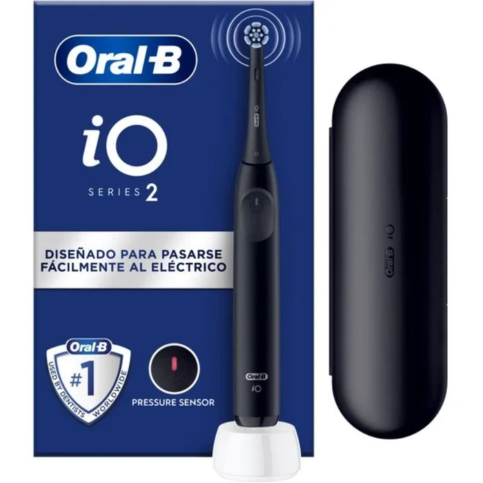 Oral-B iO 2 Cepillo Eléctrico Negro con 2 Recambios y Estuche de Viaje