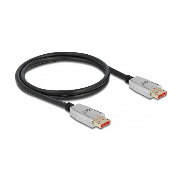 DeLOCK Cable DisplayPort 1.4 8K 60 Hz 1 m, Resolucion 7680 x 4320, 32.4 Gbit/s, Conectores Macho, Negro, Referencia Delock