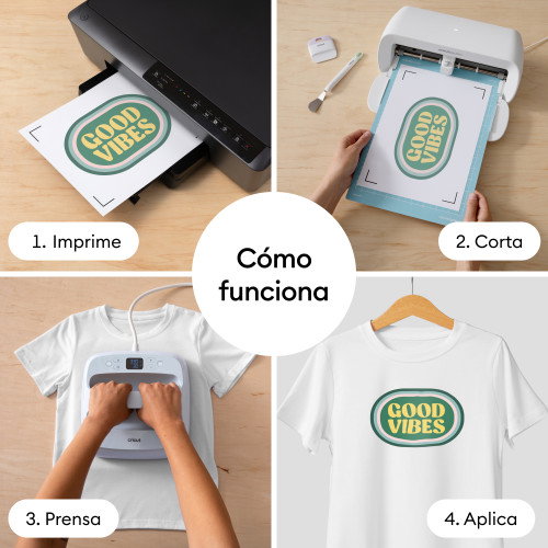 Cricut Printable Iron-On para telas brillantes A4 - 5 hojas Cricut Printable Iron-On para telas brillantes A4 - 5 hojas