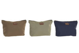 DKD Home Decor Set de 3 Neceseres de Lienzo Barista Surtidos