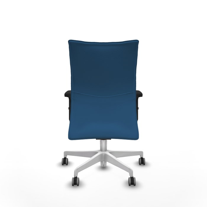 PIQUERAS Y CRESPO Silla Albacete Confidente Azul Claro con Mecanismo Sincro y Base Blanca